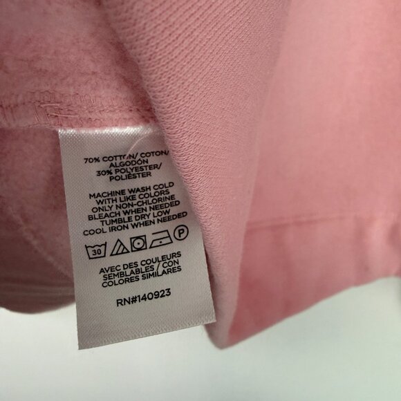 NWT LOFT Heart Relaxed Fit Terry Hoodie Sweatshirt Pink Size XL NEW - Picture 10 of 14